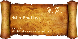 Haba Paulina névjegykártya